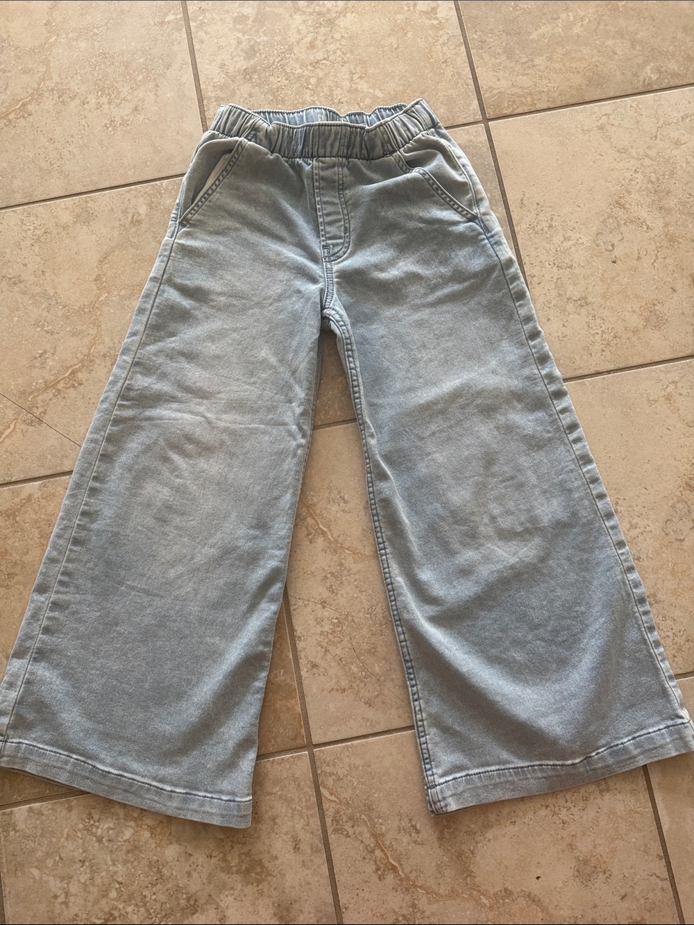 GAP Light Blue Wide-Leg Kids Denim Jeans with Elastic Waist